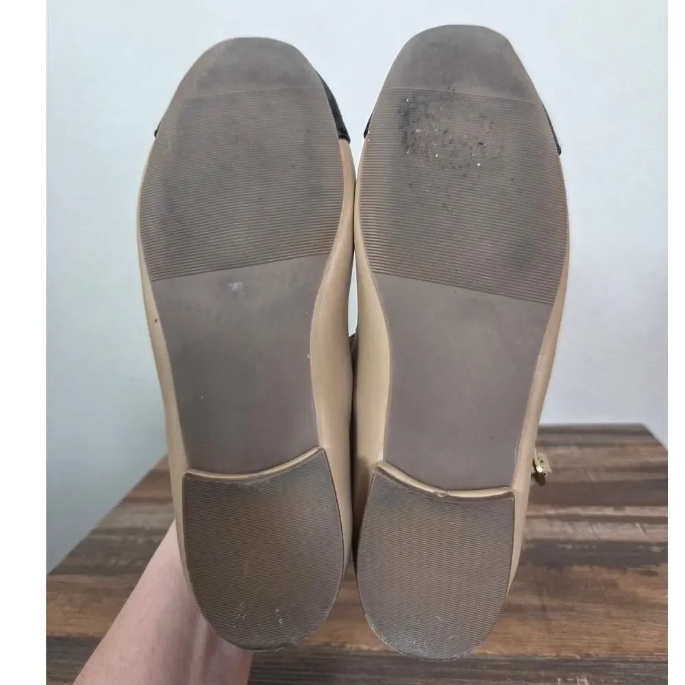 American Eagle Woman's Tan & Black Strappy Ballet Flats Size 5